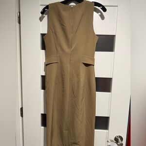 Tahari Sleeveless Olive Sheath Dress